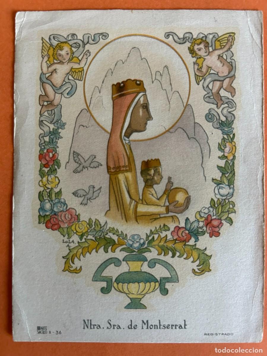 Postales: ESTAMPA RELIGIOSA NTRA. SRA. DE MONTSERRAT - ARTE SACRO A-36 ESCRITA EN 1945
