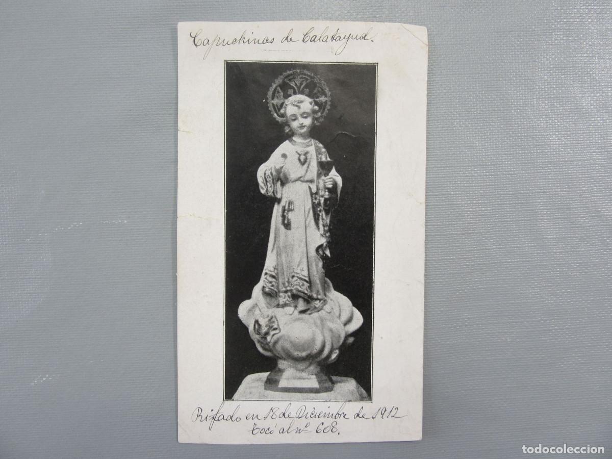 Postales: Estampa del Ni&ntilde;o Jes&uacute;s. Capuchinos de Valladolid. Rifado el 18 de diciembre de 1912.