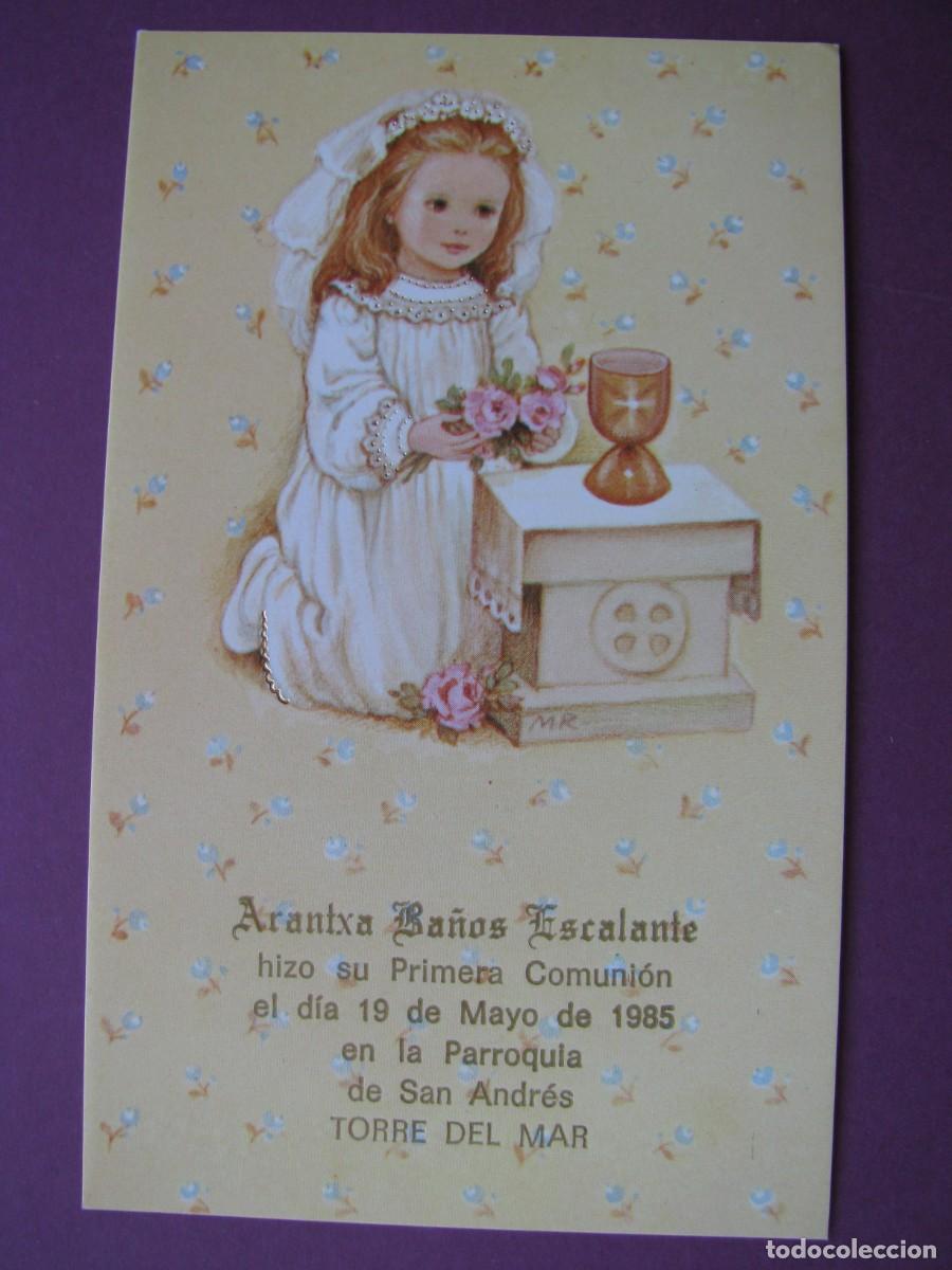 Postales: RECORDATORIO DE LA PRIMERA COMUNI&Oacute;N. IL. MARTA RIBAS, M. R. TORRE DEL MAR 1985. 11,5X7 CM