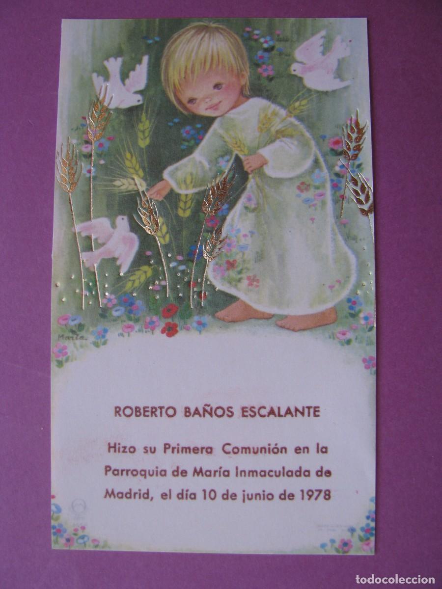 Postales: RECORDATORIO DE LA PRIMERA COMUNI&Oacute;N. IL. MARIA. MADRID 1978. 12,5X7 CM