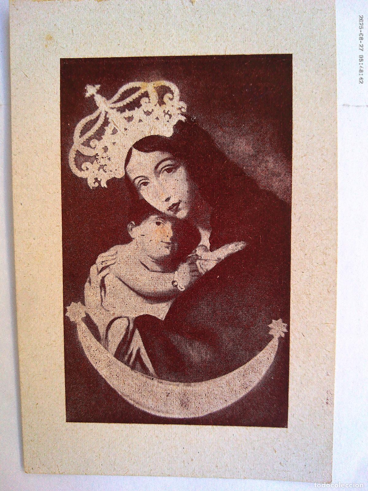 Cartoline: ANTIGUA ESTAMPA DE VIRGEN CORONADA CON NI&Ntilde;O