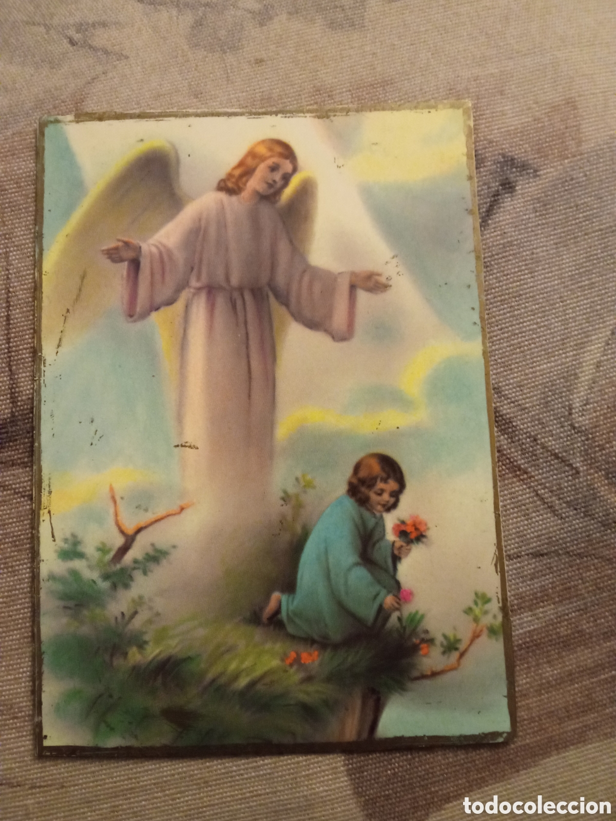 Postcards: Antigua foto tarjeta, El Angel de la Guarda, mide 13,3x9,3cm