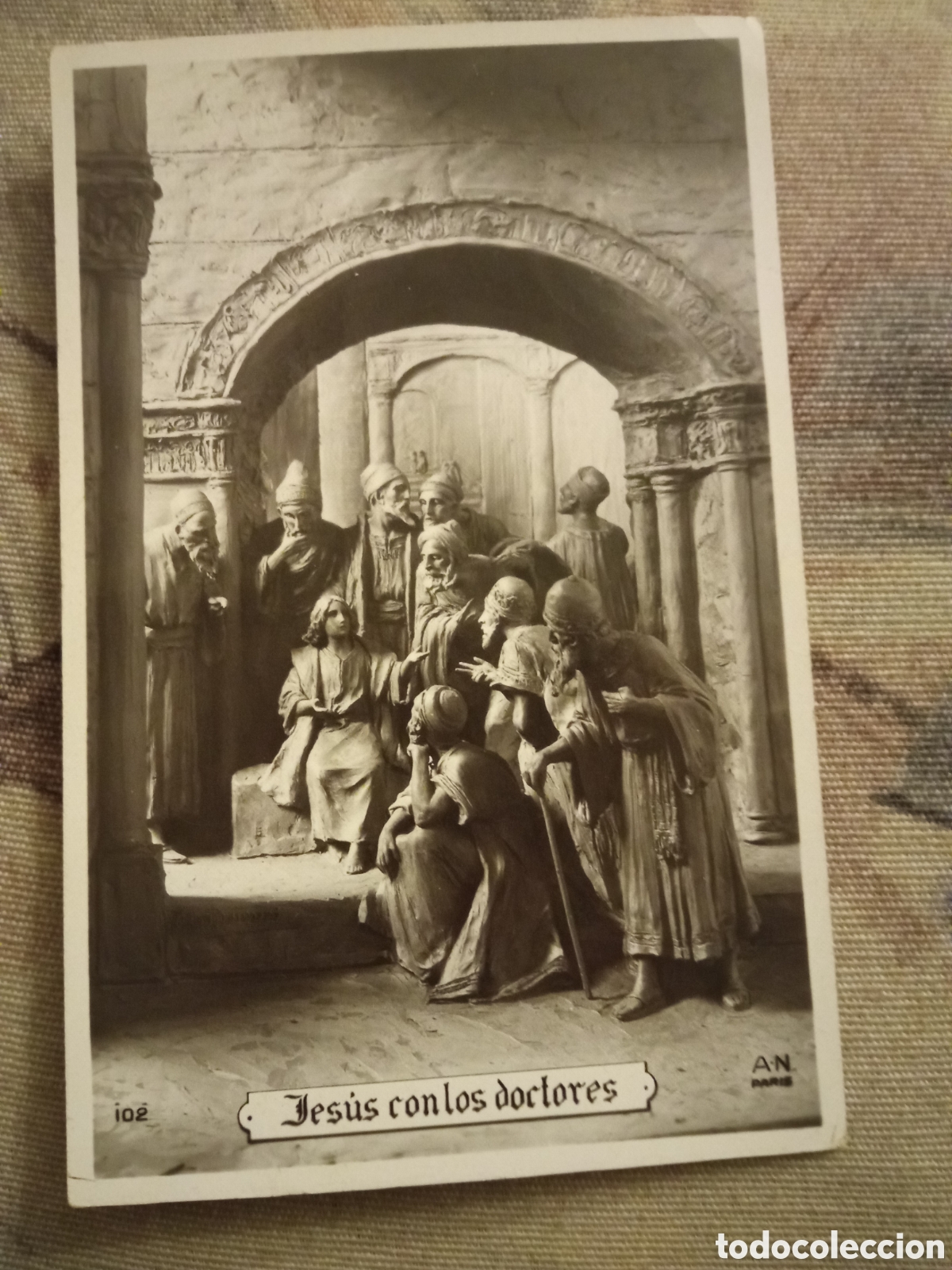 Postkarten: Antigua foto postal, Jes&uacute;s con los Doctores