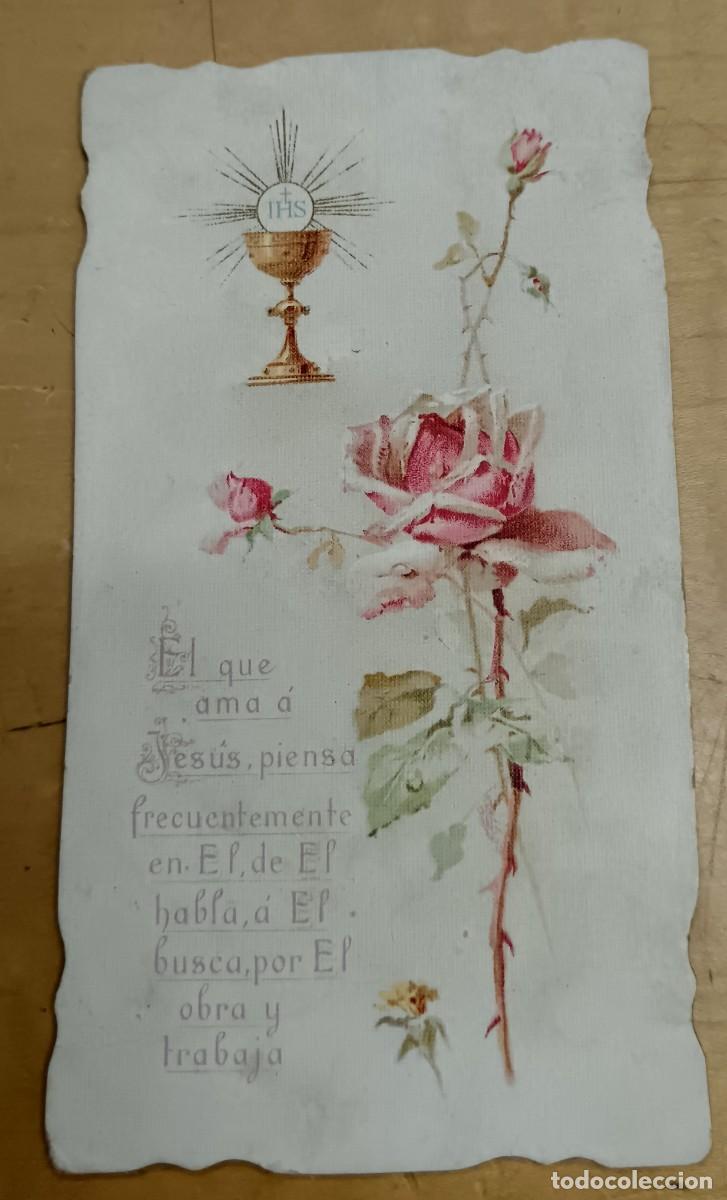 Postales: ESTAMPA RELIGIOSA TROQUELADA ENTELADA EL QUE AMA A JES&Uacute;S 12X6,5 CM.