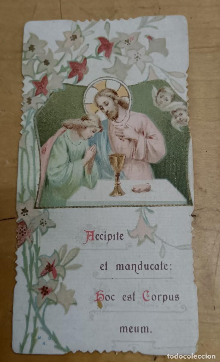 Postales: ESTAMPA TROQUELADA RECUERDO PRIMERA COMUNI&Oacute;N BARCELONA A&Ntilde;O 1926 11X6 CM.
