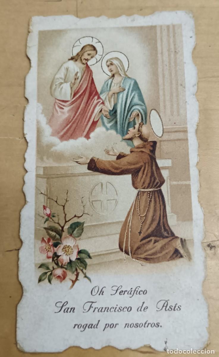 Postales: ESTAMPA RELIGIOSA TROQUELADA SAN FRANCISCO DE AS&Iacute;S 11X5,5 CM.