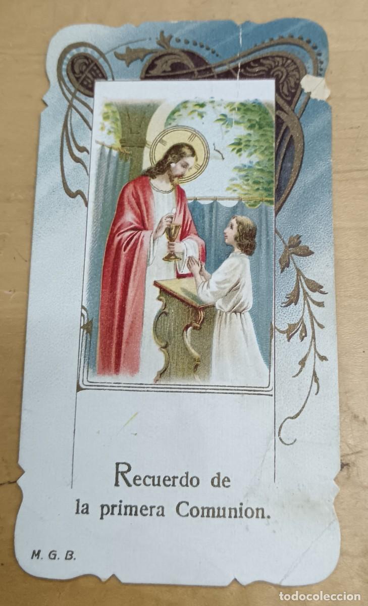 Postales: ESTAMPA TROQUELADA RECUERDO PRIMERA COMUNI&Oacute;N BARCELONA A&Ntilde;O 1926 11X6 CM.