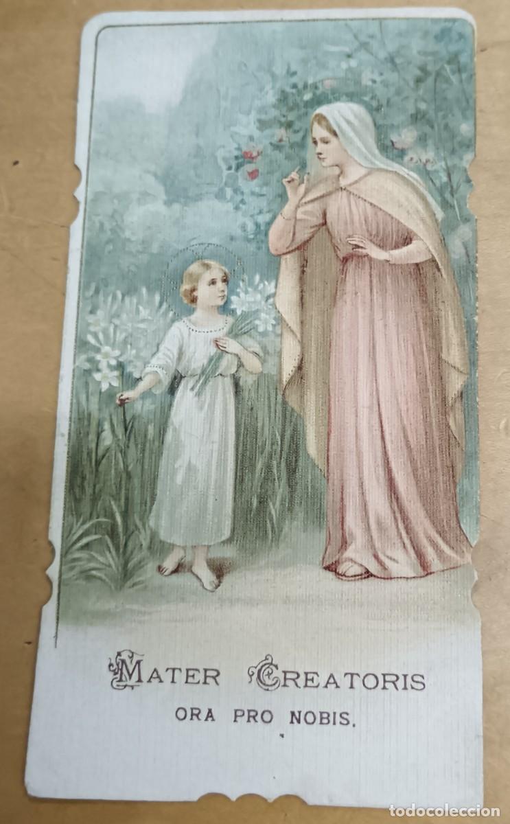 Cartes Postales: ESTAMPA RELIGIOSA TROQUELADA MATER CREATORIS 11X5,5 CM.