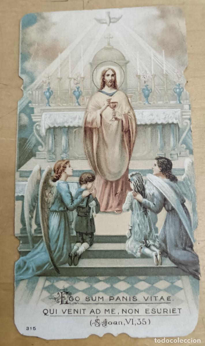 Postales: ESTAMPA RELIGIOSA RECUERDO PRIMERA COMUNI&Oacute;N BARCELONETA A&Ntilde;O 1926 11X6 CM.