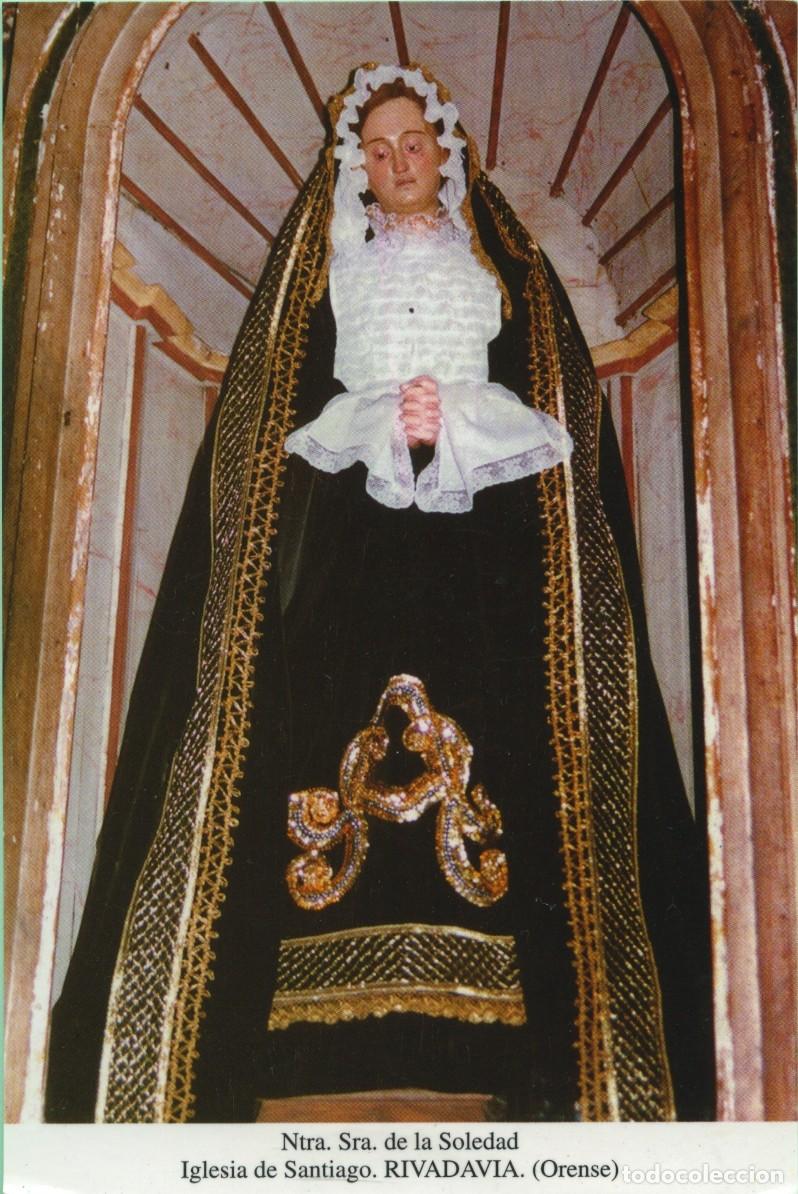 Postales: Tarjet&oacute;n. Ntra. Sra. de la Soledad. Iglesia de Santiago. RIVADAVIA. Orense.