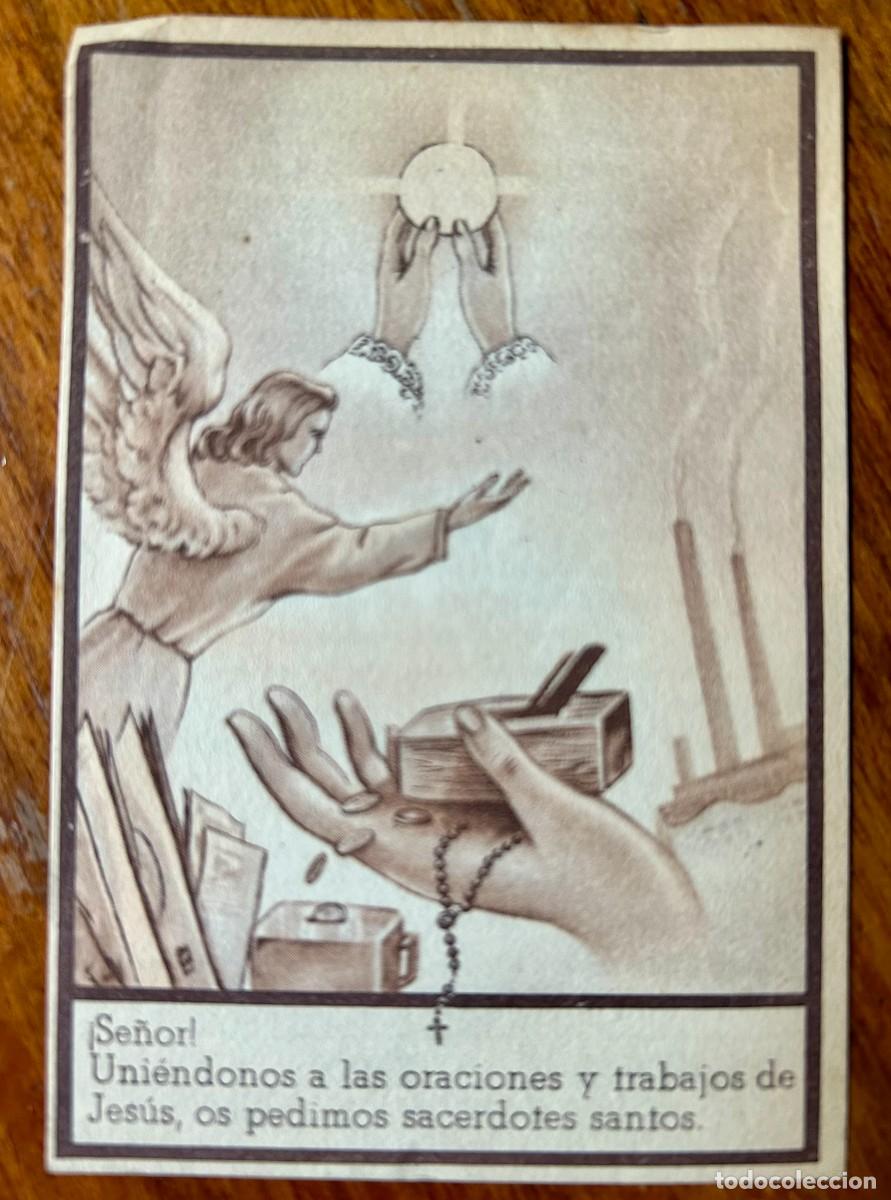 Postkarten: ESTAMPA ORACI&Oacute;N SACRIFICIO TRABAJO VOCACIONES SACERDOTALES SEMINARIO CONCILIAR BARCELONA c. 1945