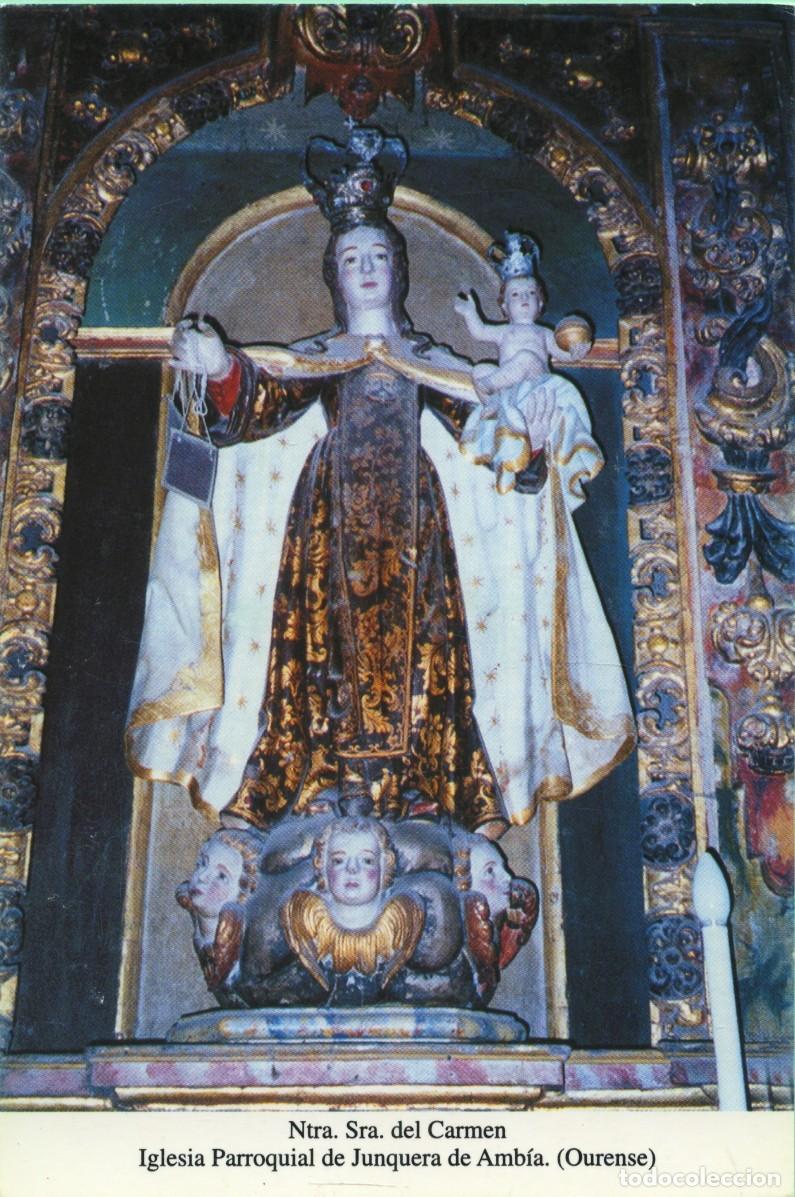 Cartoline: Tarjet&oacute;n. Ntra. Sra. del Carmen. Iglesia Parroquial de Junquera de Amb&iacute;a. Ourense.