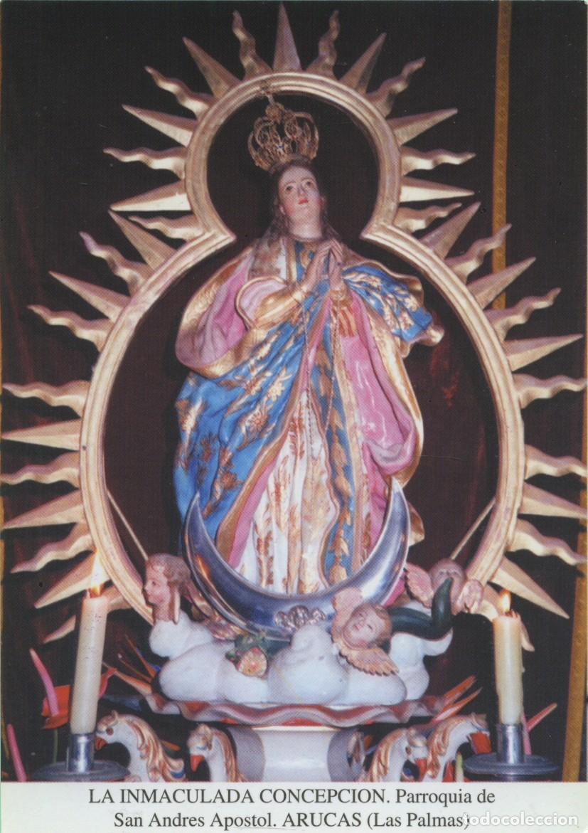 Postales: Tarjet&oacute;n La Inmaculada Concepci&oacute;n. Parroquia de San Andr&eacute;s Ap&oacute;stol. ARUCAS (Las Palmas)