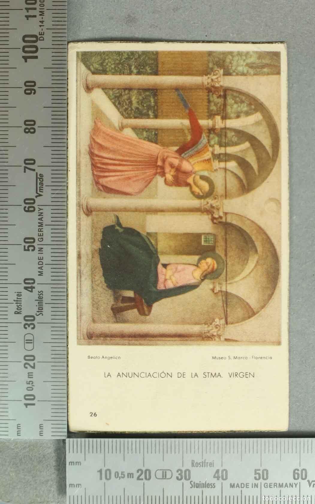 Postales: ESTAMPA. La Anunciaci&oacute;n de la Virgen - PRIMERA COMUNI&Oacute;N SAGRADO CORAZ&Oacute;N DE JES&Uacute;S TERUEL 1946