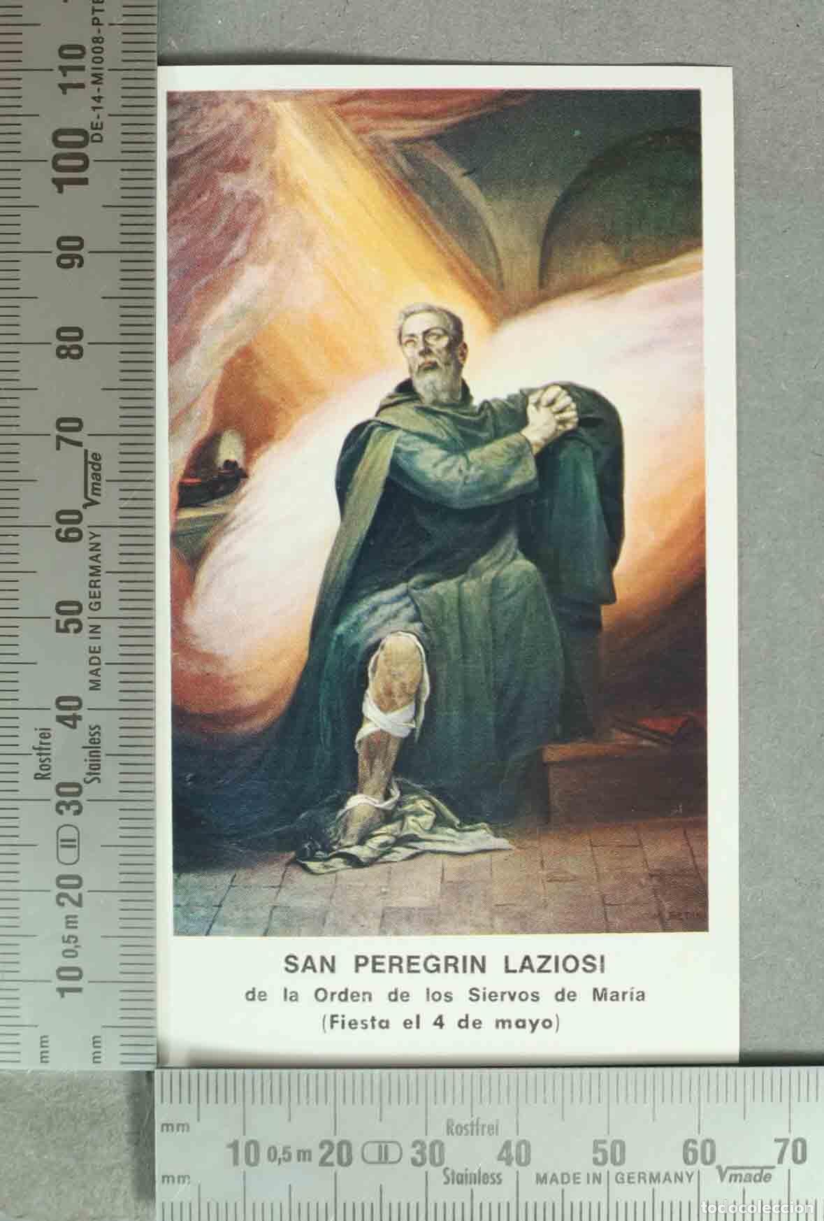 Postales: ESTAMPA. San Peregr&iacute;n Laziosi - Orden de los Siervos de Mar&iacute;a. ORACION