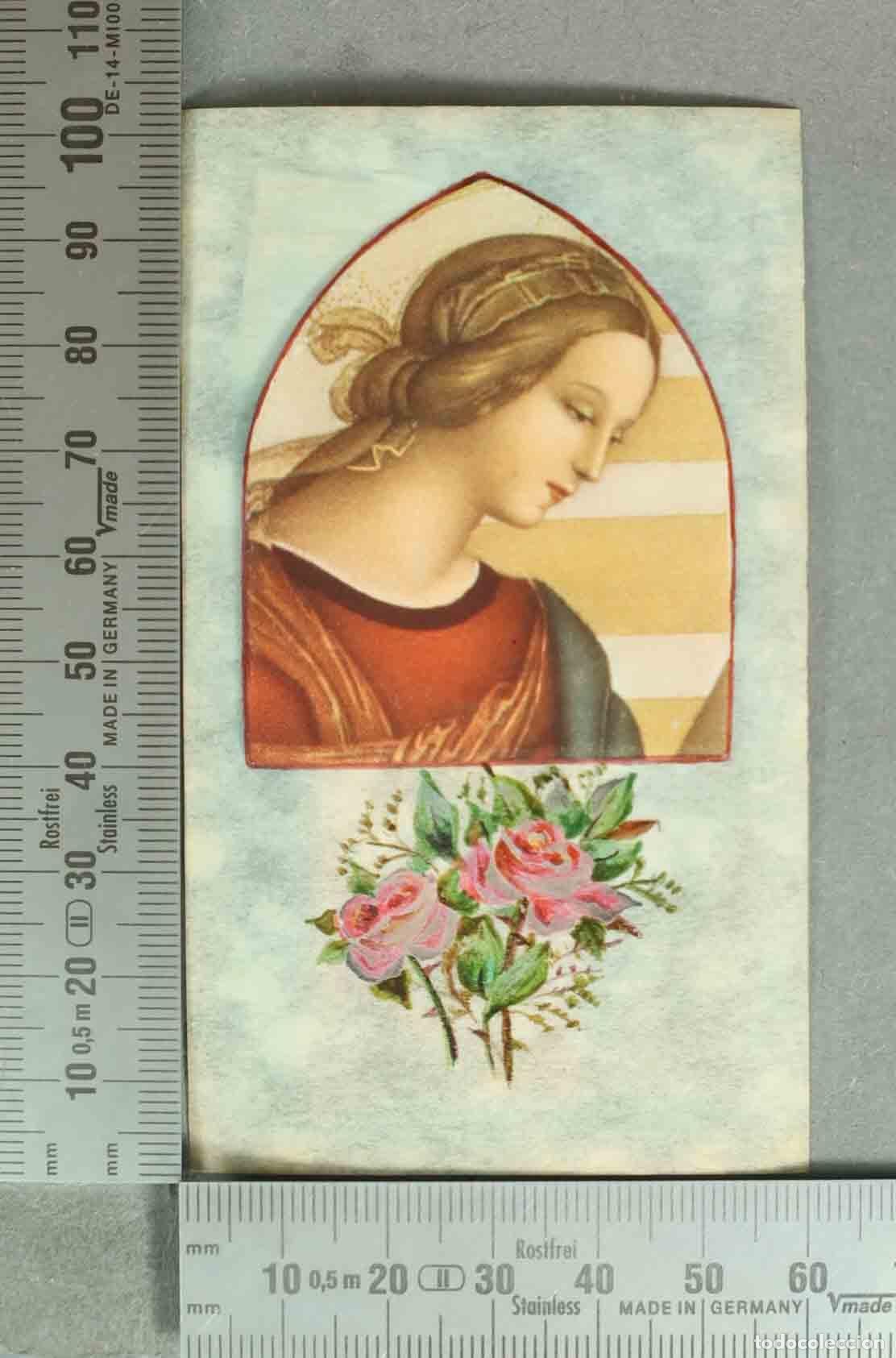 Postales: ESTAMPA. VIRGEN Y FLORES PINTADAS