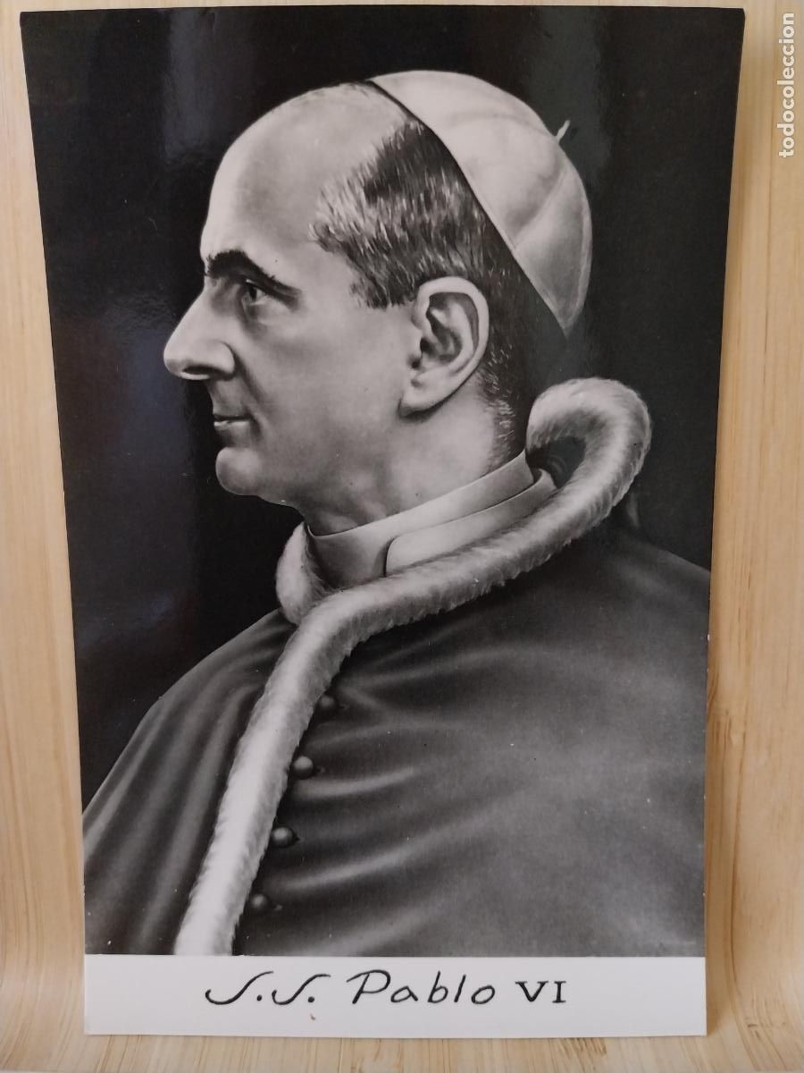 Postales: PABLO VI PAPA TARJETA DORSO BLANCO TAMA&Ntilde;O POSTAL ORIGINAL