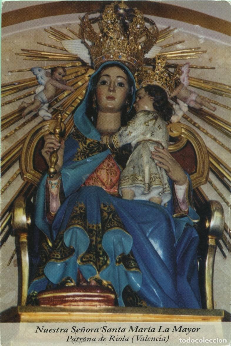 Cartoline: Tarjet&oacute;n. Nuestra Se&ntilde;ora Santa Mar&iacute;a La Mayor. Patrona de Riola (Valencia)
