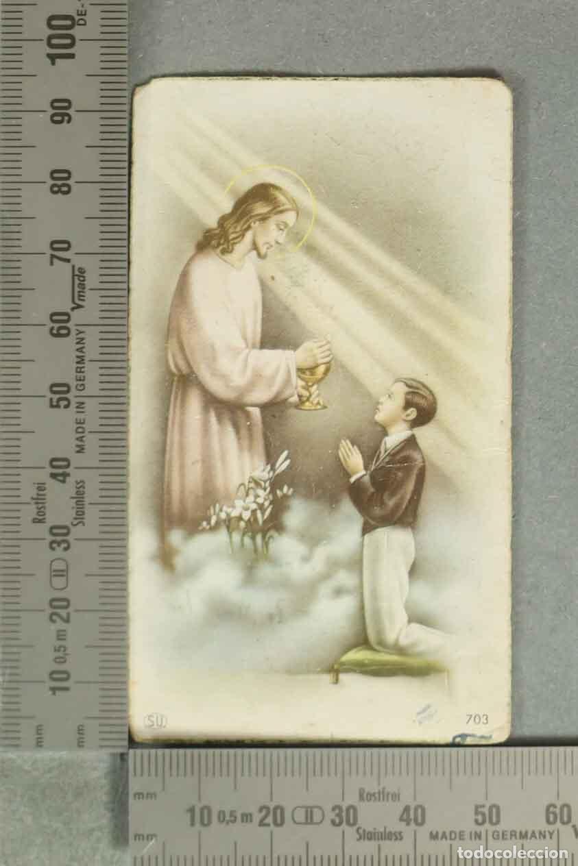 Postkarten: ESTAMPA. Recordatorios primera comuni&oacute;n - Jes&uacute;s dando eucarist&iacute;a Escuelas Pias de Valenciael dia 17