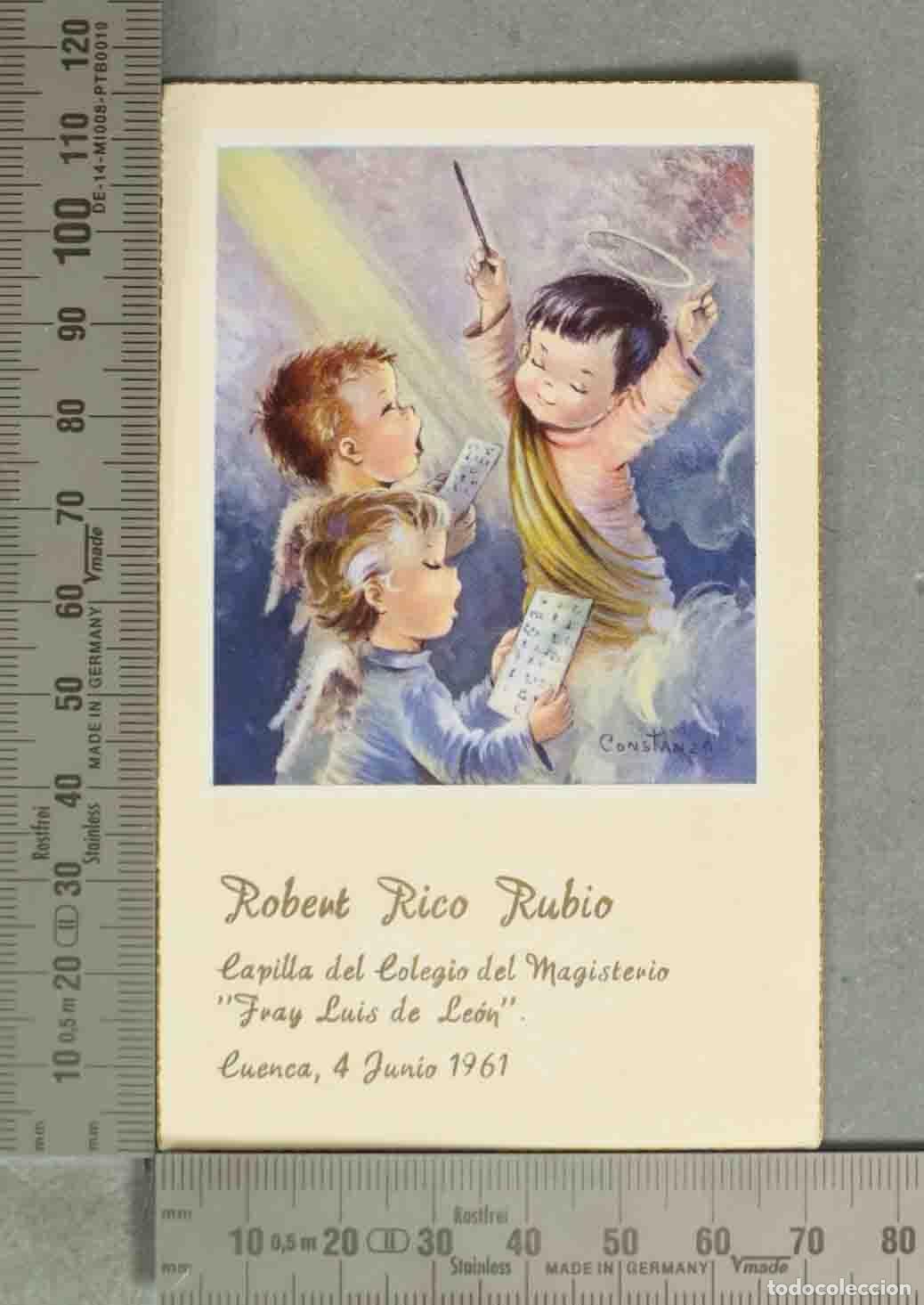 Cartes Postales: ESTAMPA. Recordatorio primera comunion dibujo ni&ntilde;os - Constanza