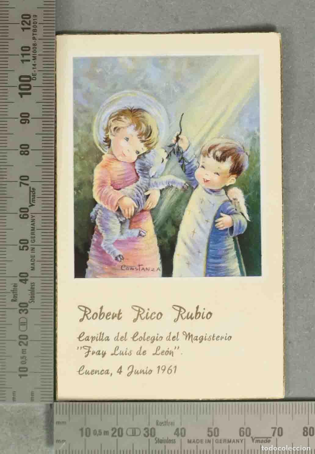 Cartes Postales: ESTAMPA. Recordatorio Primera Comuni&oacute;n - CONSTANZA