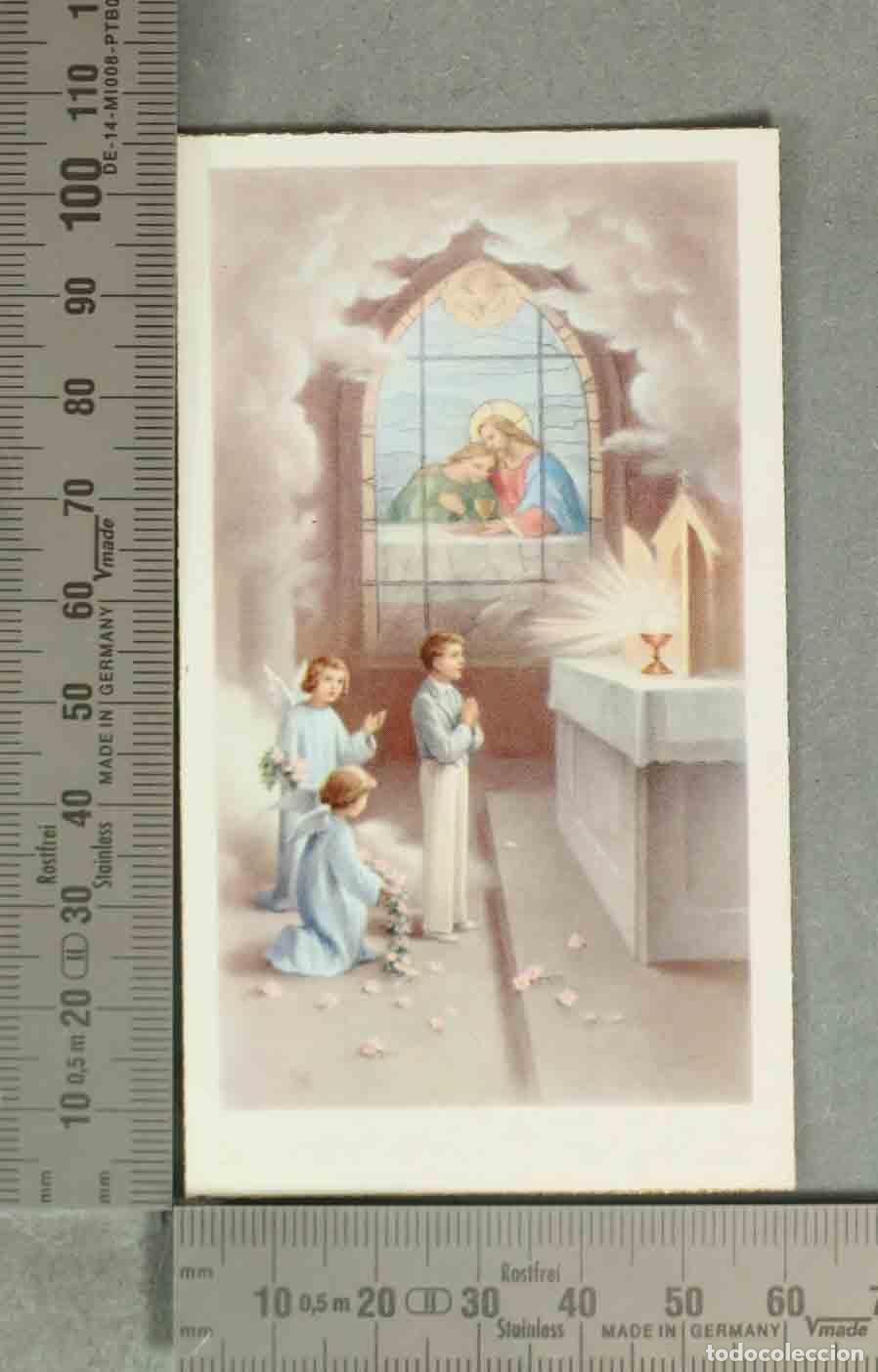 Cartes Postales: ESTAMPA. Recuerdo Primera Comuni&oacute;n - &Aacute;ngeles y escenas de altar Igreja N. S. Consolata Rio. 5 de dez