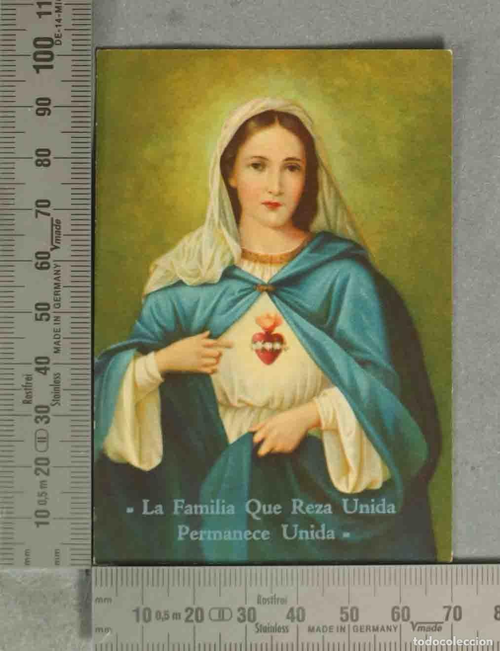 Postales: ESTAMPA. La Familia Que Reza Unida Permanece Unida - Inmaculado Coraz&oacute;n de Mar&iacute;a