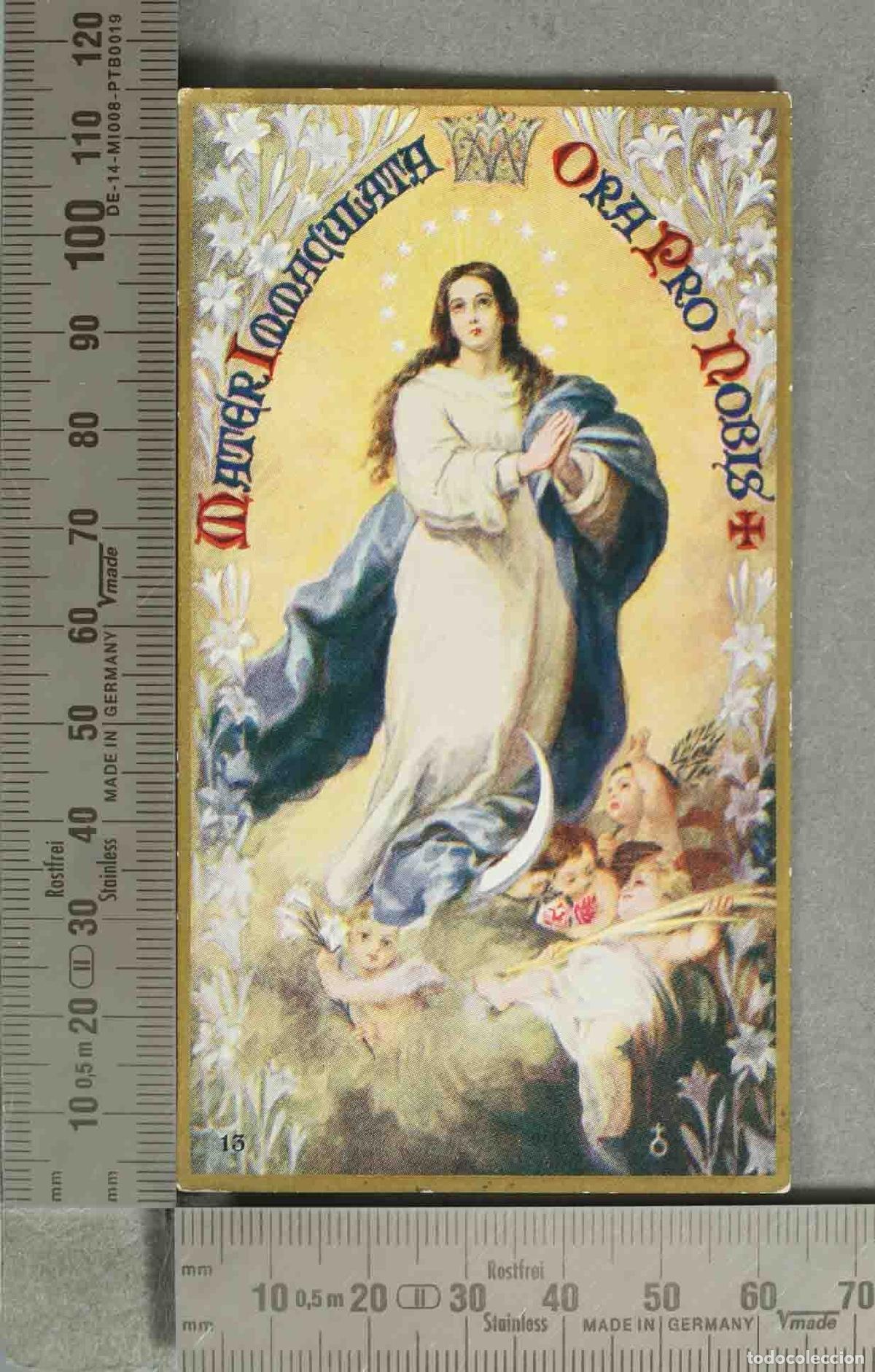 Postales: ESTAMPA. Inmaculada ASOCIACI&Oacute;N DE HIJAS DE MAR&iacute;A DE UNCASTILLO. COMUNION GENERAL 1922