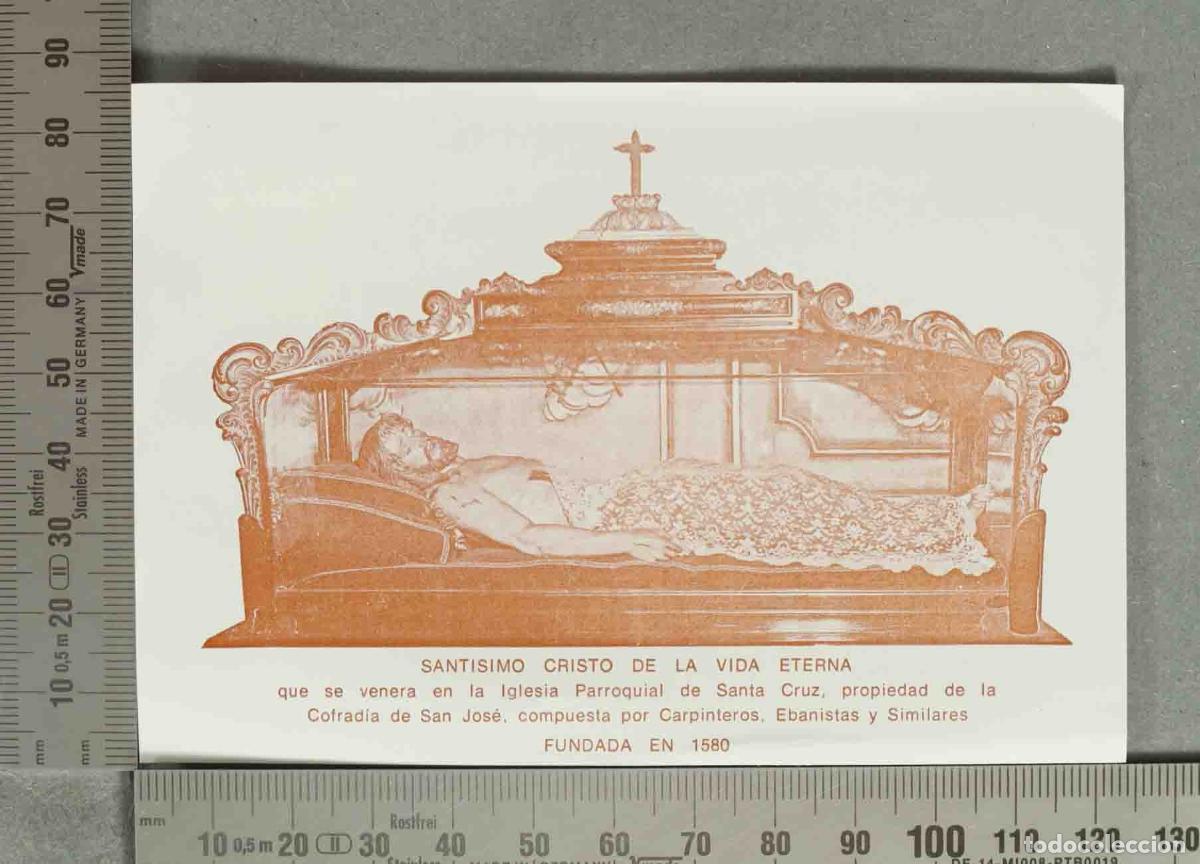 Postales: ESTAMPA. Sant&iacute;simo Cristo de la Vida Eterna - Iglesia Parroquial de Santa Cruz - Cofrad&iacute;a d