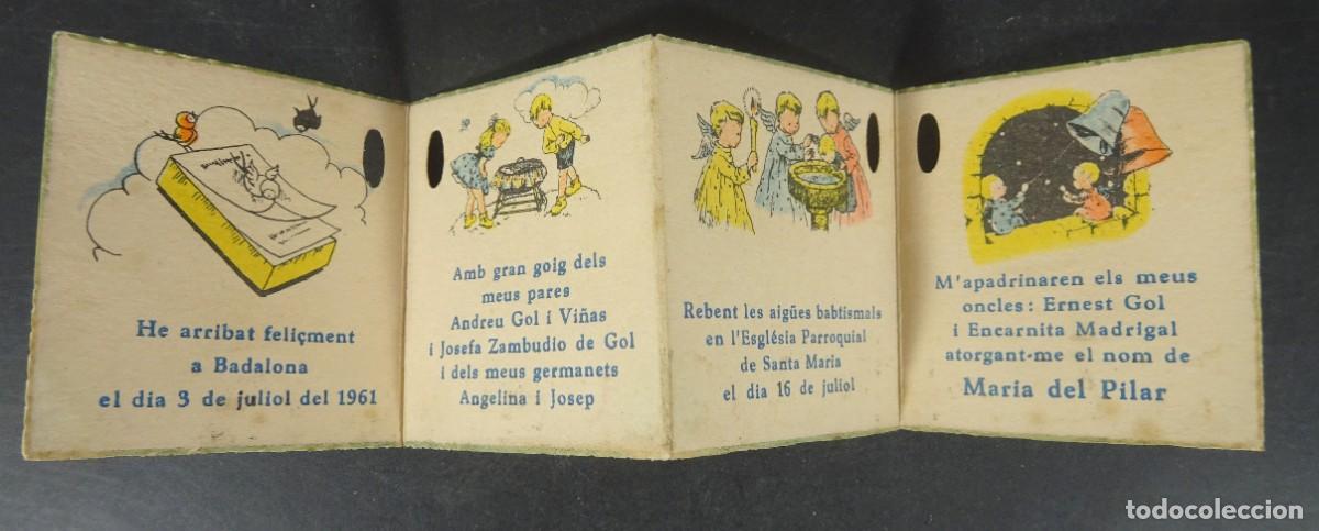 Cartes Postales: ANTIGUO RECUERDO DE NACIMIENTO ILUSTRADO, BADALONA 1961, PARROQUIA DE STA MAR&Iacute;A, VER FOTOS