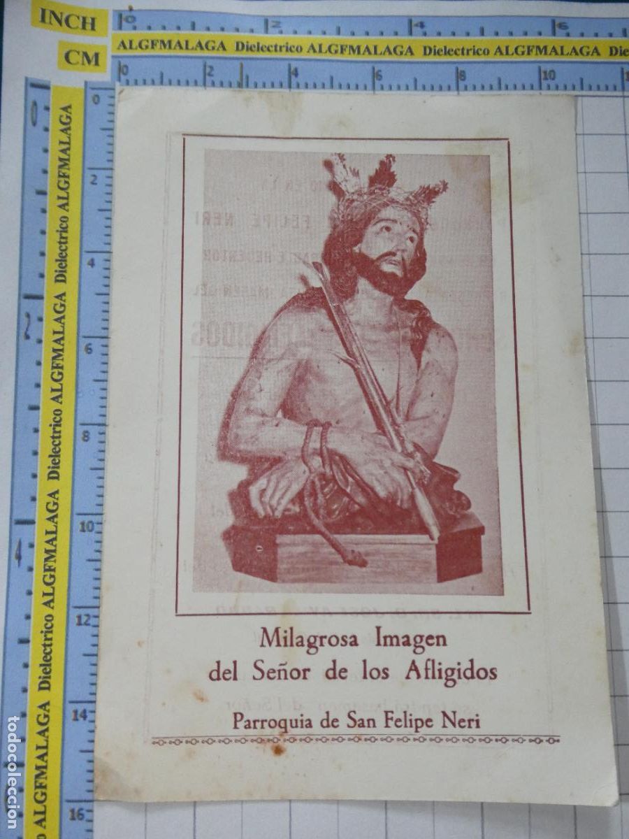 Postales: RECORDATORIO RELIGIOSO SEMANA SANTA. A&Ntilde;O 1983 SE&Ntilde;OR DE LOS AFLIGIDOS M&Aacute;LAGA SAN FELIPE NERI 282