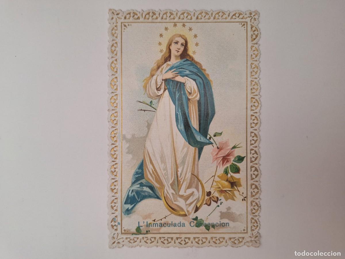 Postales: ANTIGUA ESTAMPA RELIGIOSA VIRGEN L' INMACULADA CONCEPCION EST-1 RV TROQUELADA