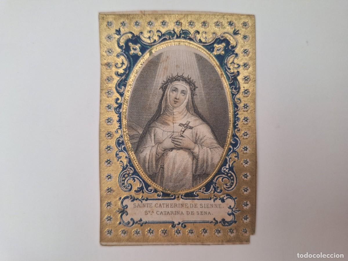 Postais: ANTIGUA ESTAMPA RELIGIOSA VIRGEN SANTA CATALINA DE SIENA EST-11 RV