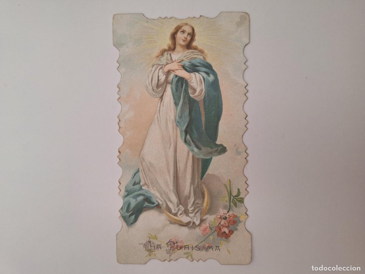 Postales: ANTIGUA ESTAMPA RELIGIOSA TROQUELADA VIRGEN LA PURISIMA EST-22 RV