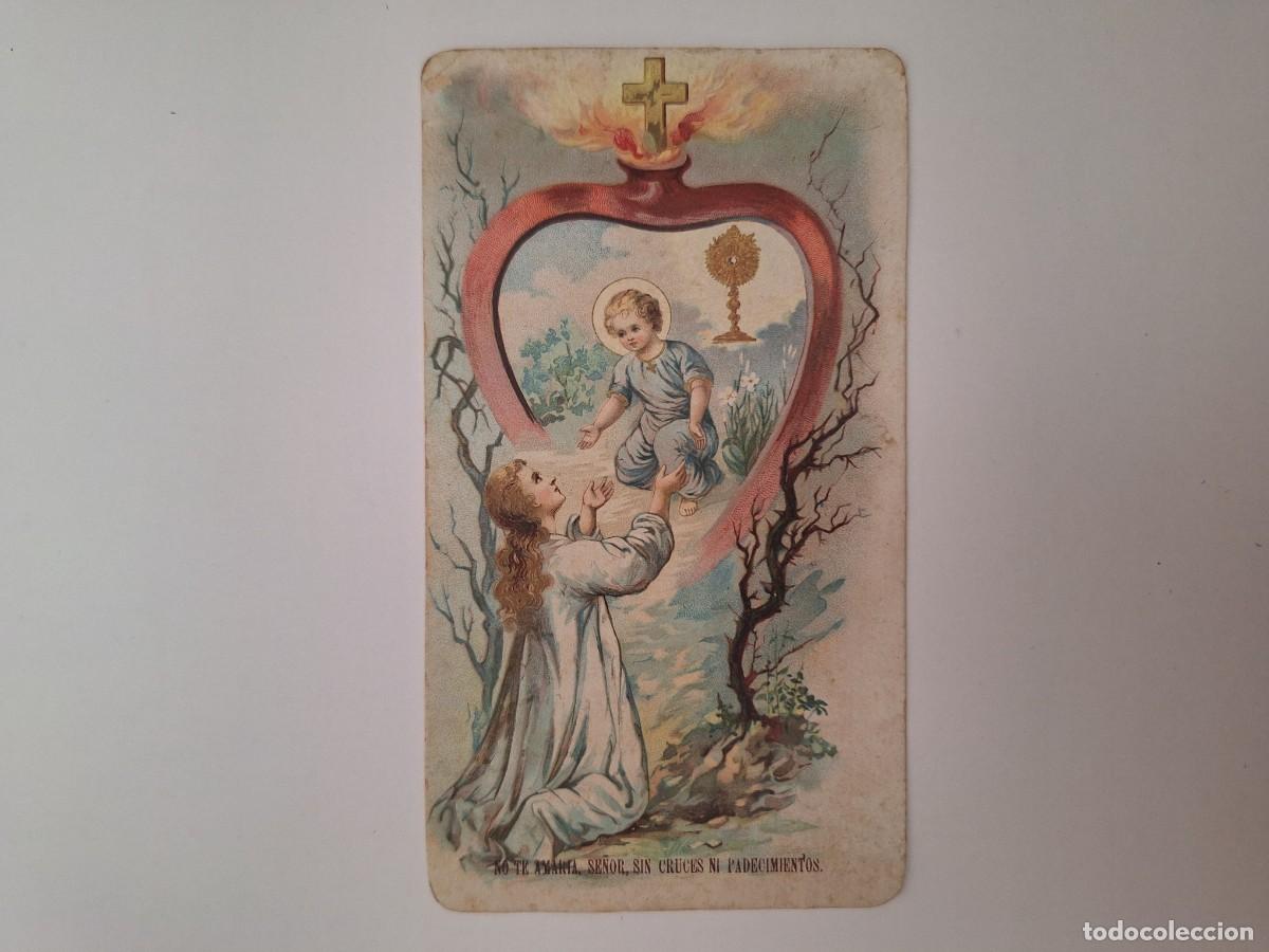 Postales: ANTIGUA ESTAMPA RELIGIOSA A&Ntilde;O 1898 NI&Ntilde;O JESUS PLEGARIA EST-23 RV