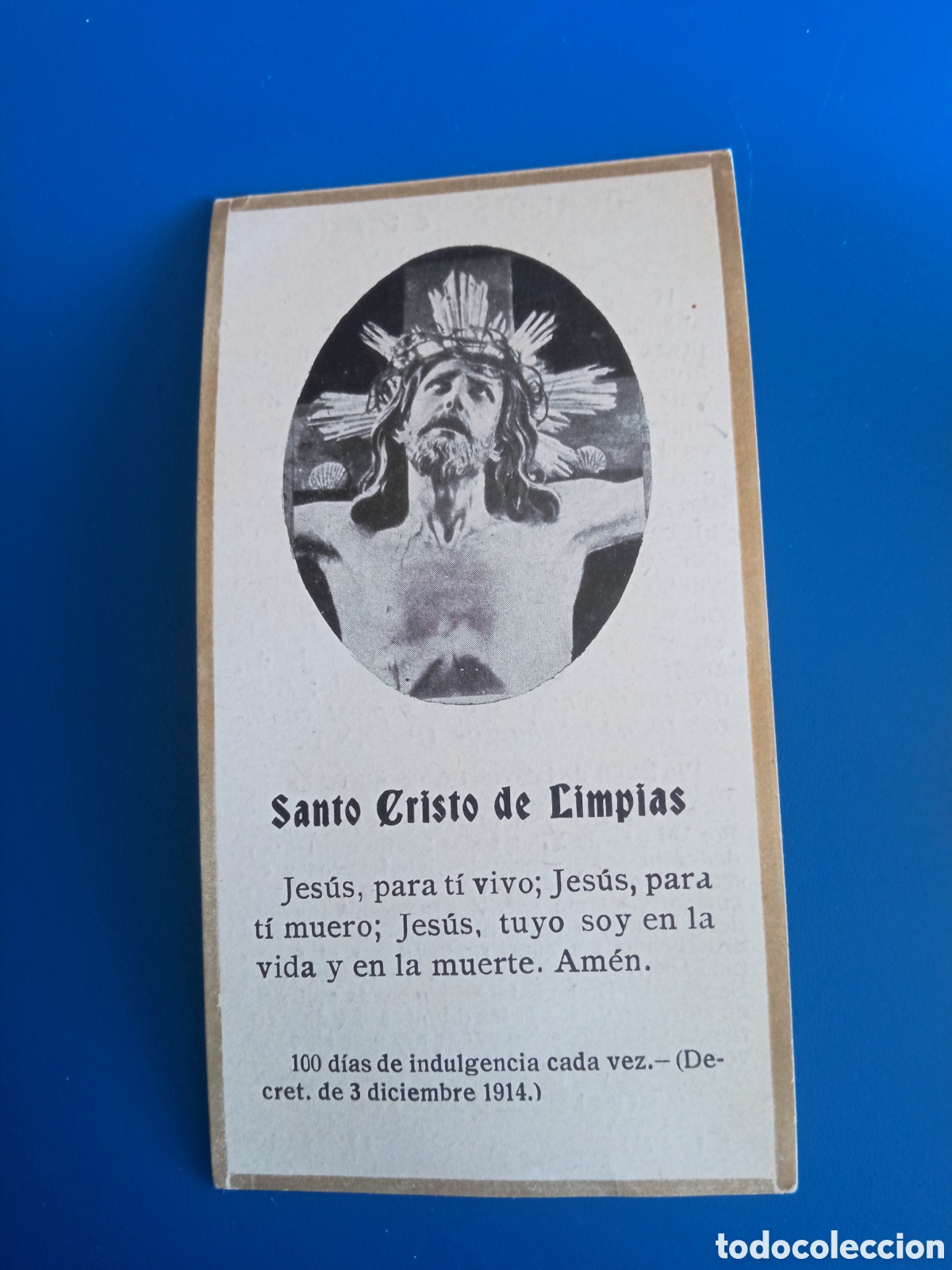 Postales: Antiguo recordatorio con oraci&oacute;n, Santo Cristo de Limpias