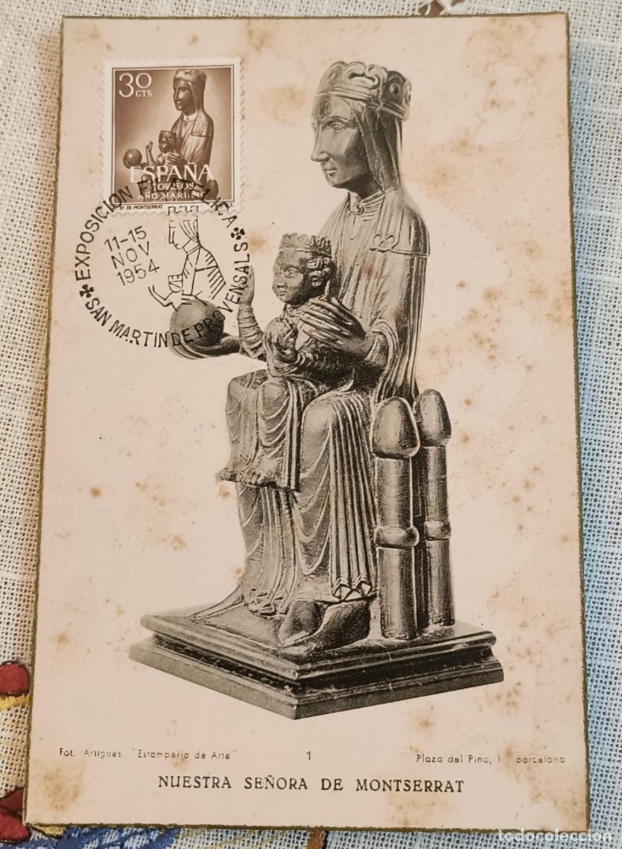 Postales: POSTAL | NUESTRA SE&Ntilde;ORA DE MONTSERRAT - MATASELLOS Y SELLO DE LA VIRGEN