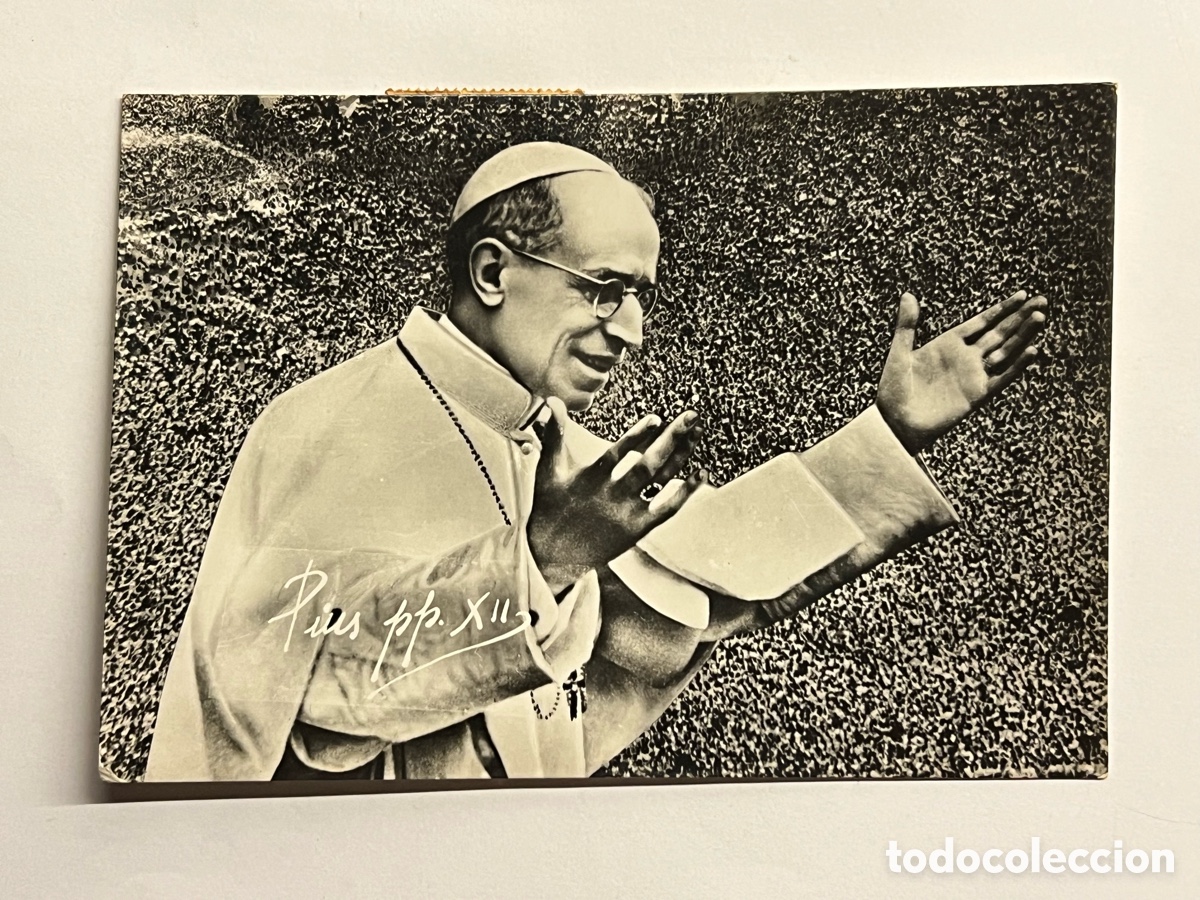 Postales: P&Iacute;O XII, Pont&iacute;fice.. Postal recordatorio CITTA DE VATICANO (a.1954) Circulada