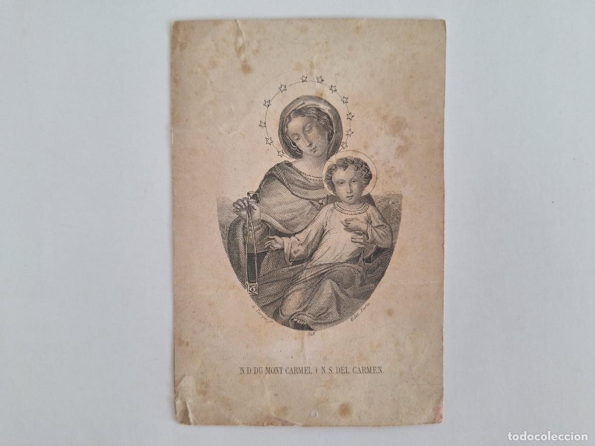Postales: ANTIGUA ESTAMPA RELIGIOSA NUESTRA SE&Ntilde;ORA DEL CARMEN EST-37 RV