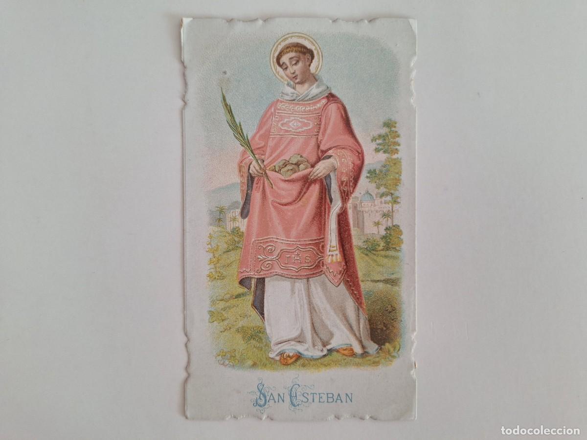 Cartes Postales: ANTIGUA ESTAMPA RELIGIOSA TROQUELADA SAN ESTEBAN EST-44 RV