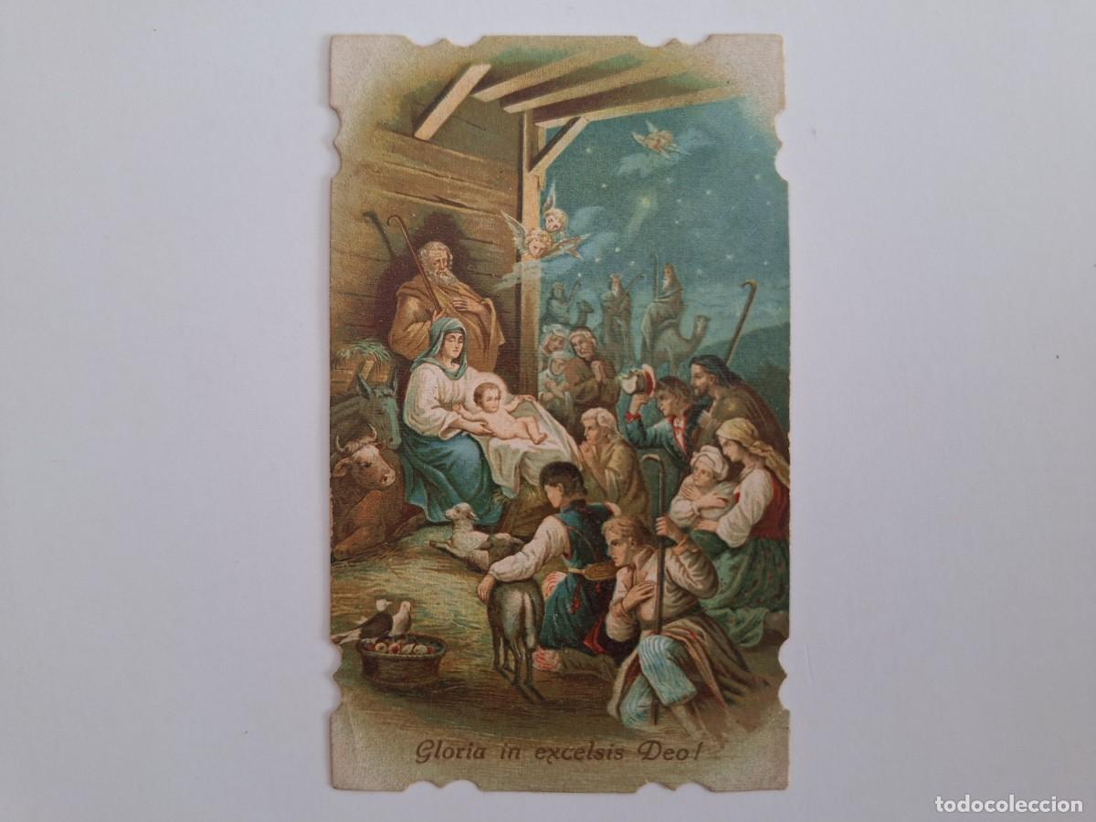 Postales: ANTIGUA ESTAMPA RELIGIOSA GLORIA IN EXCELSIS DEO EST-48 RV NACIMIENTO NI&Ntilde;O JESUS TROQUELADA
