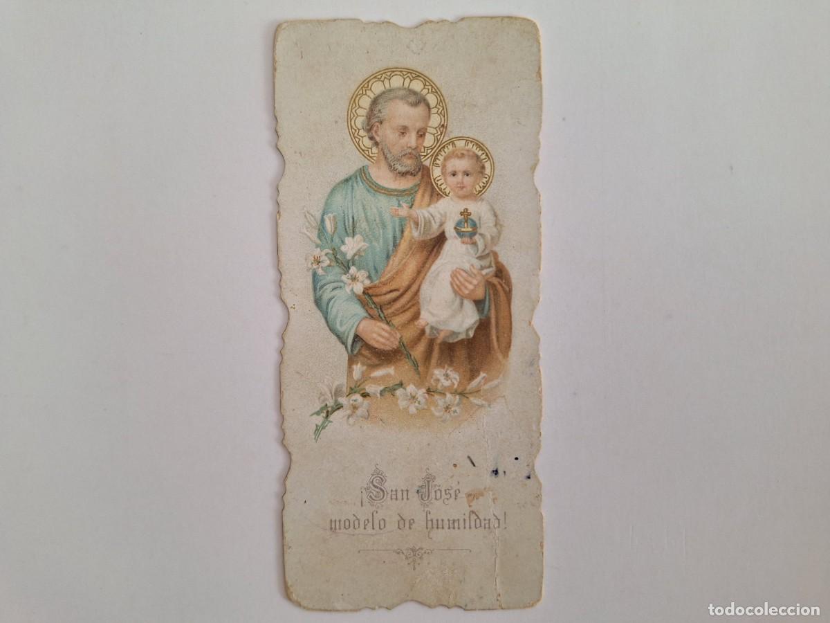 Postales: ANTIGUA ESTAMPA RELIGIOSA SAN JOSE MODELO DE HUMILDAD EST-50 RV TROQUELADA