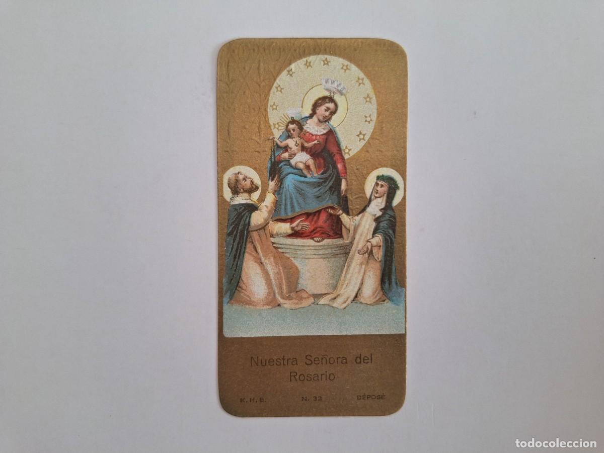Postales: ANTIGUA ESTAMPA RELIGIOSA VIRGEN NUESTRA SE&Ntilde;ORA DEL ROSARIO EST-56 RV