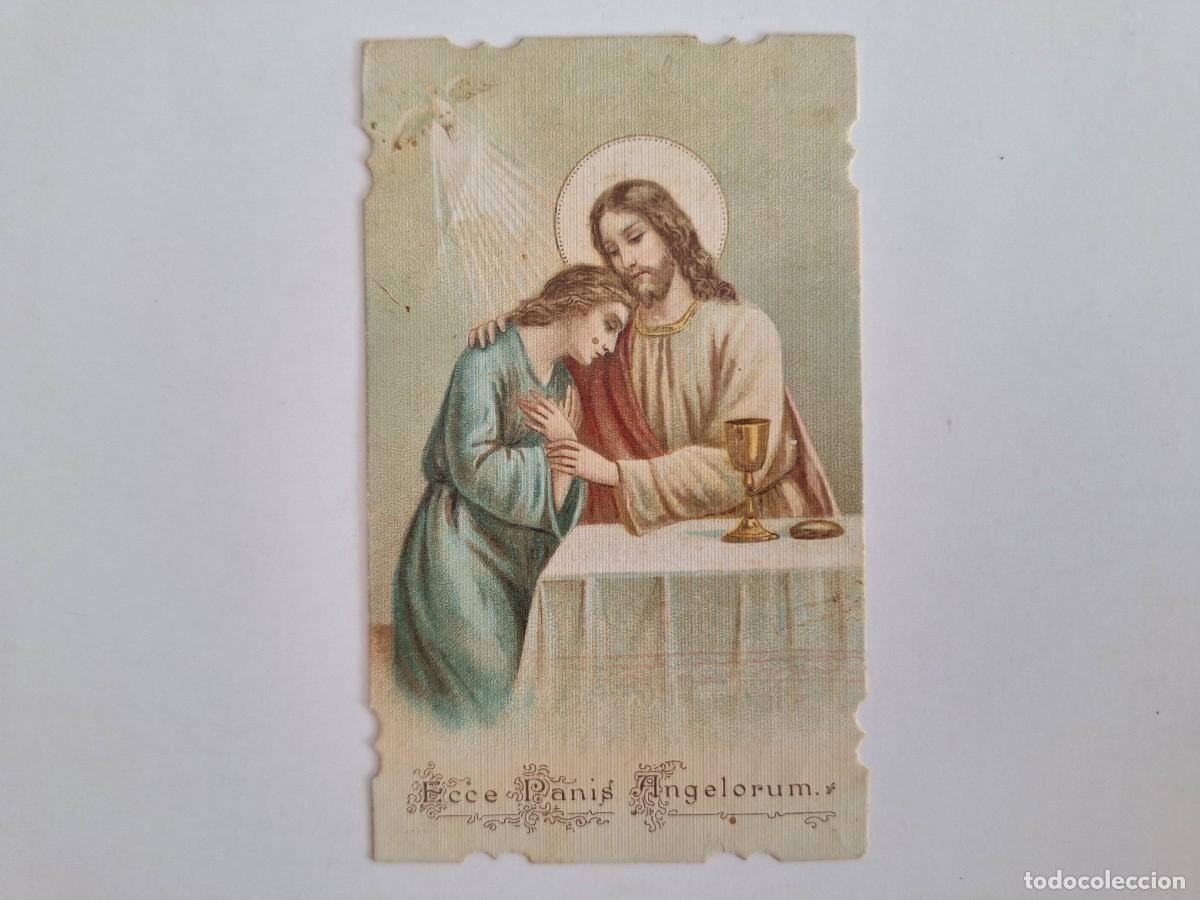 Postales: ANTIGUA ESTAMPA RELIGIOSA COMUNION IGLESIA CORAZON DE MARIA MADRID 1929 EST-65 TROQUELADA RV