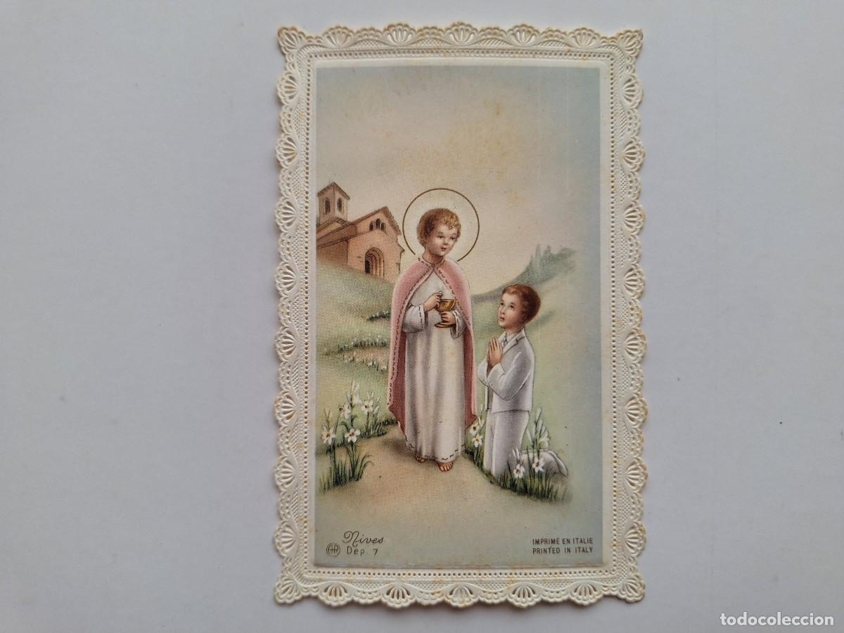 Postales: ANTIGUA ESTAMPA RELIGIOSA COMUNION EST-75 RV PUNTILLA