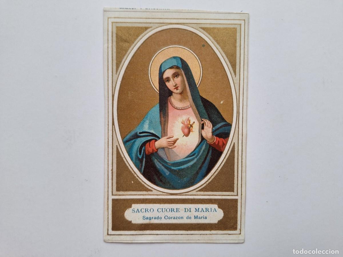 Postales: ANTIGUA ESTAMPA RELIGIOSA SAGRADO CORAZON DE MARIA EST-82 RV CROMOLITOGRAFIA