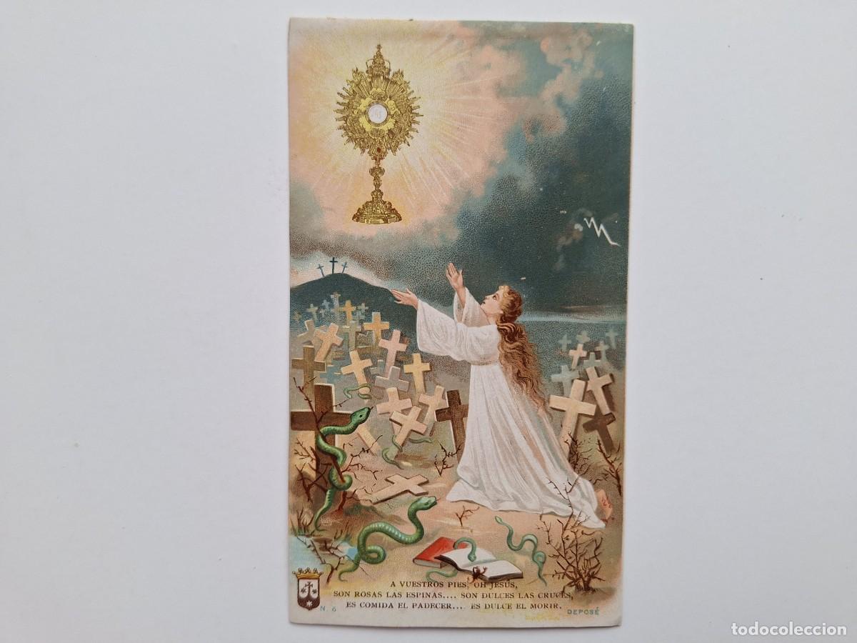Postcards: ANTIGUA ESTAMPA RELIGIOSA CARMELITAS DESCALZOS 1897 EST-84 RV