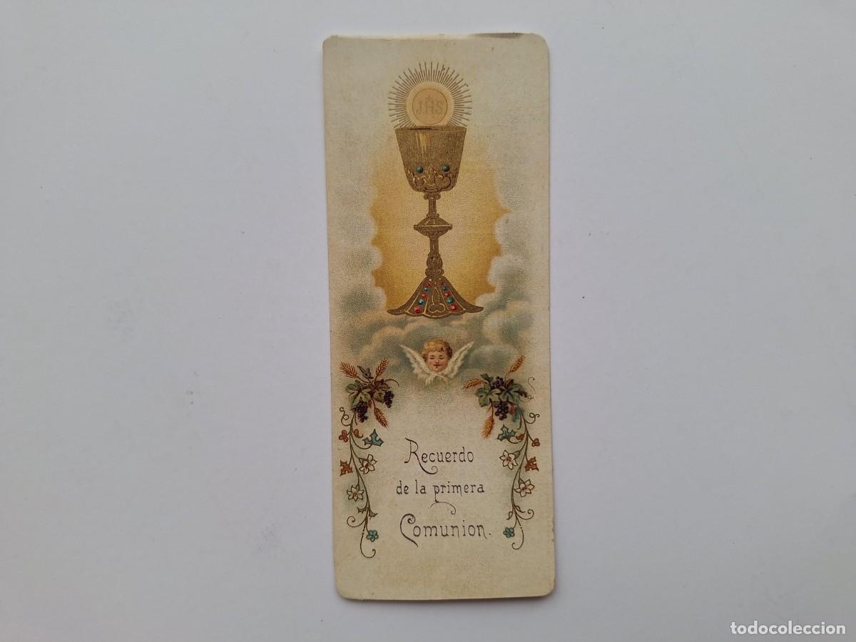 Postales: ANTIGUA ESTAMPA RELIGIOSA COMUNION IGLESIA SAN JUAN SAN VICENTE VALENCIA 1911 EST-92 RV