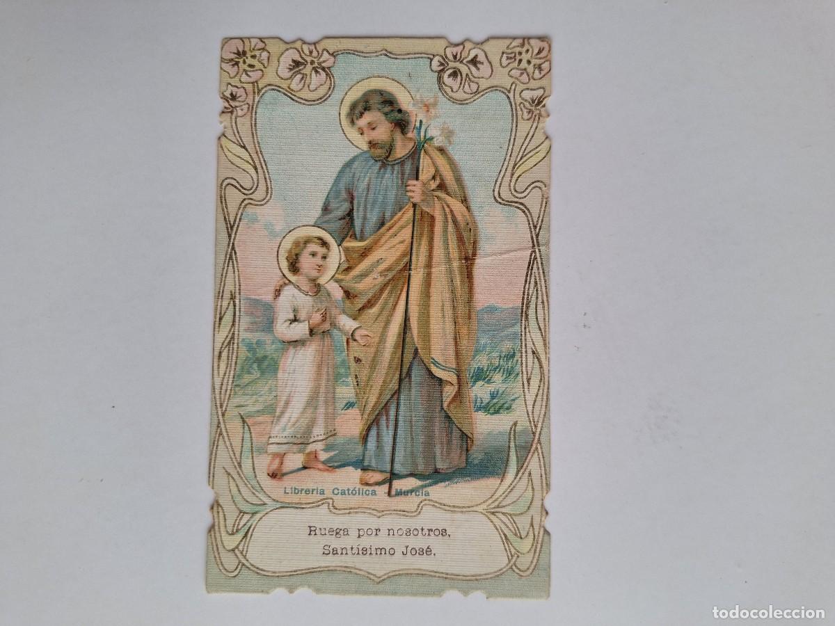 Postkarten: ANTIGUA ESTAMPA RELIGIOSA SAN JOSE PARROQUIA SANTA MARIA VILLENA MURCIA 1924 EST-93 RV