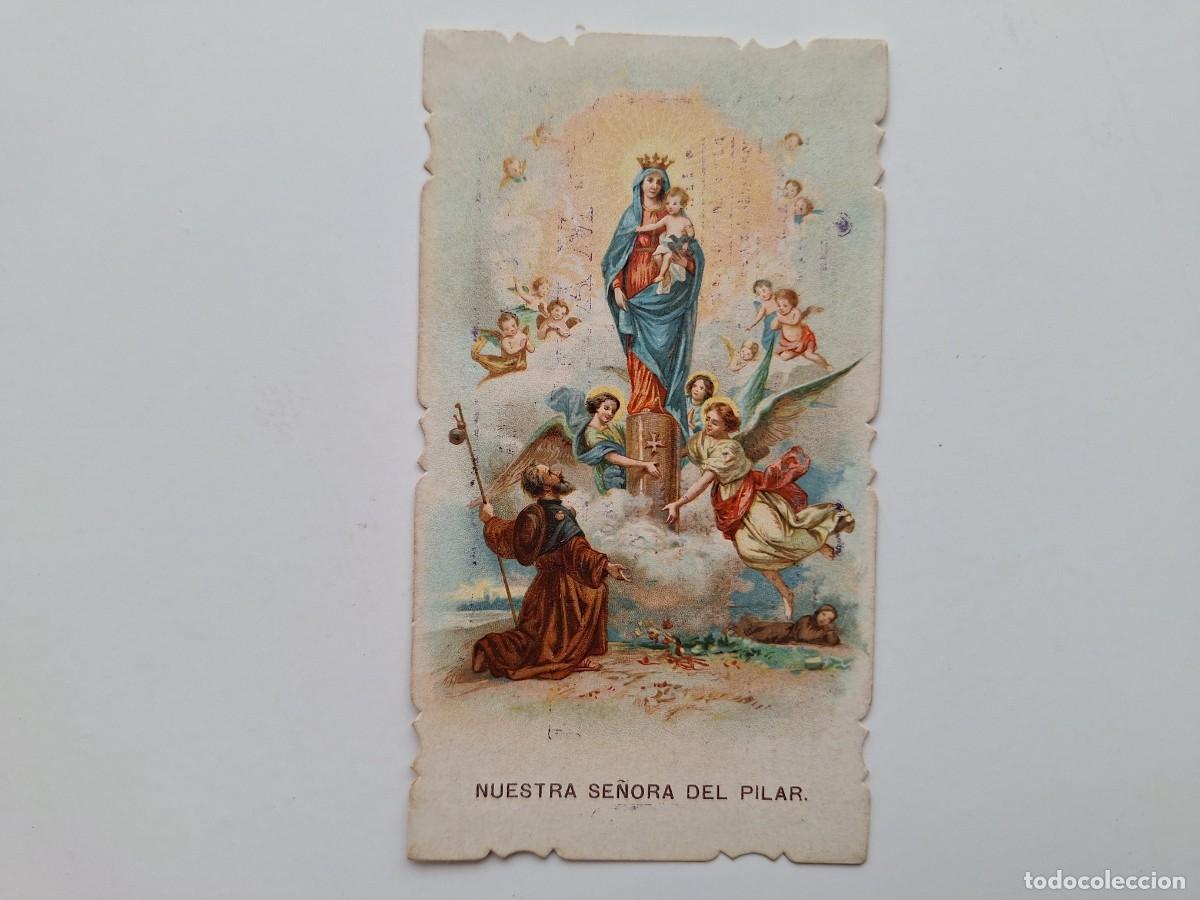 Cartoline: ANTIGUA ESTAMPA RELIGIOSA NUESTRA SE&Ntilde;ORA DEL PILAR EST-94 RV